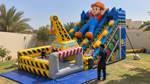 رجل الرافعة في حفلة أطفال