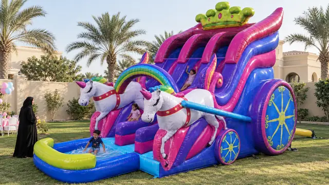عربة اليونيكورن في حفلة أطفال