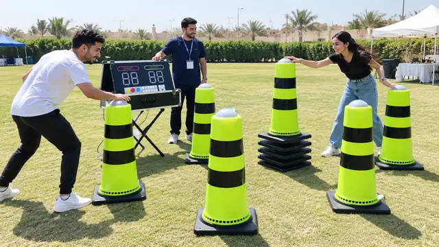 الأعمدة التفاعلية في حفلة أطفال