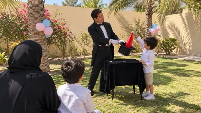 عرض الساحر في حفلة أطفال