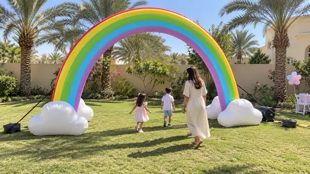 قوس قزح الهوائي في حفلة أطفال