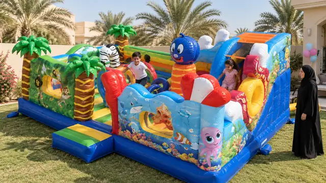 حيوانات الغابة والبحر في حفلة أطفال