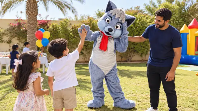 شخصية الذئب في حفلة أطفال